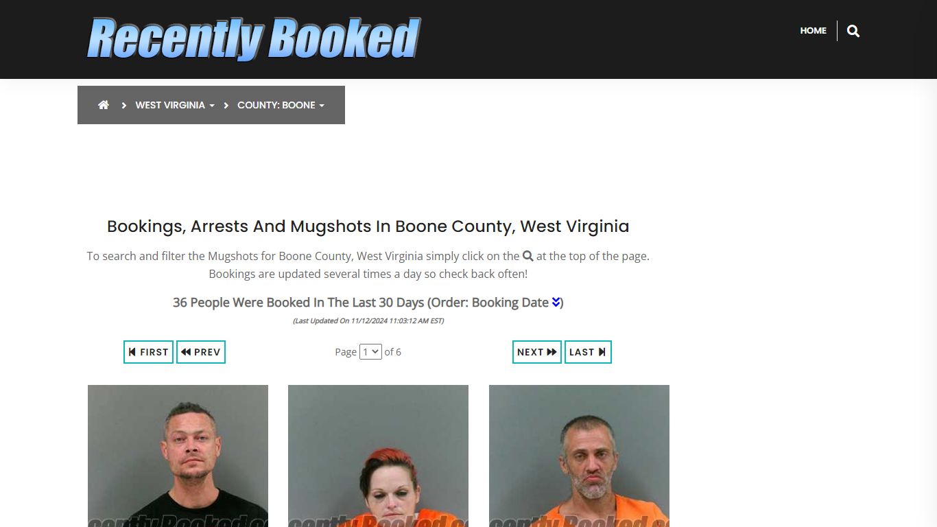 Bookings, Arrests and Mugshots in Boone County, West Virginia