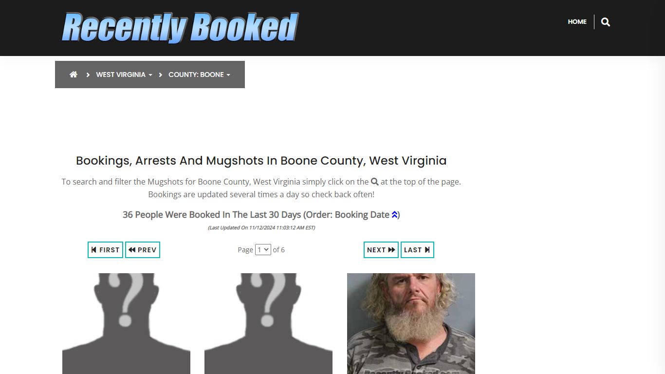 Bookings, Arrests and Mugshots in Boone County, West Virginia