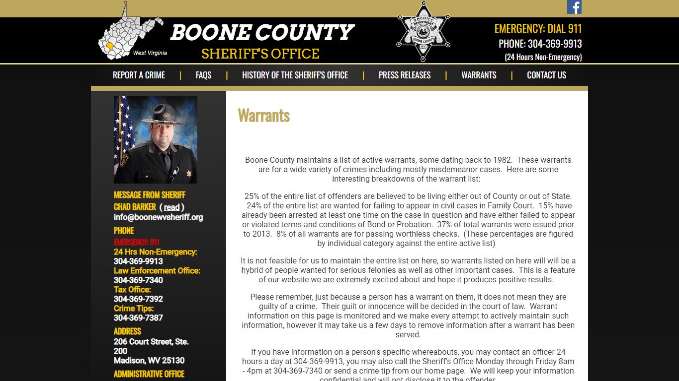 Warrants - Boone County Sheriff's Office